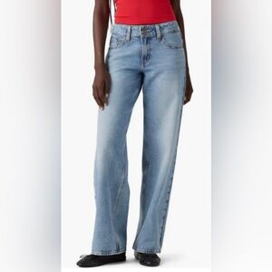Levi’s Women’s Superlow Loose Straight Leg Double-Button Relaxed Fit Jeans